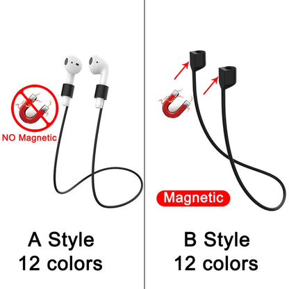 Magnetic Anti-Lost Silicone Earphone Neck Rope For AirPods 1 2 3 Pro Wireless Bluetooth Headphone Neck Strap Cord String Lanyard