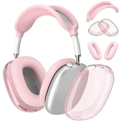 3 in 1 Silicone + TPU Case for Airpods Max Translucence Cases Wireless Headphones Cover Earphone Protective Covers Accessories