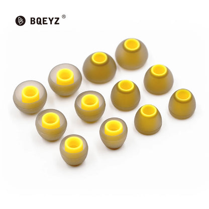 BQEYZ Winter Ultra Eartips Yellow Silicone Earcap 3 Pairs Replacement Silicone Eartips Compatible with BQEYZ Earphone