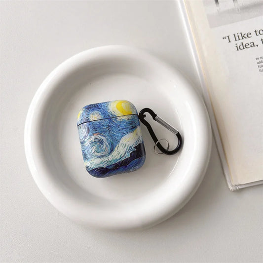 Van Gogh Oil Painting Case for AirPods 4 Cover Headphone Earphone Charging Bag Para AirPod 2 3 4 Pro Air Pods Aesthetic Designer