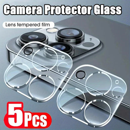 5PCS Camera Lens Protector Glass for IPhone 12 13 14 15 16 Pro Max 12 13 Mini for IPhone 14 15 Plus Tempered Glass