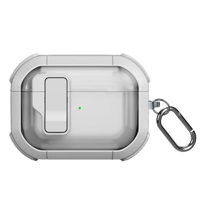 Automatic Switch Safety Lock Case For Airpods 4 For Airpods Pro 2 3 1 case Shockproof Transparent Earphone Case with hook