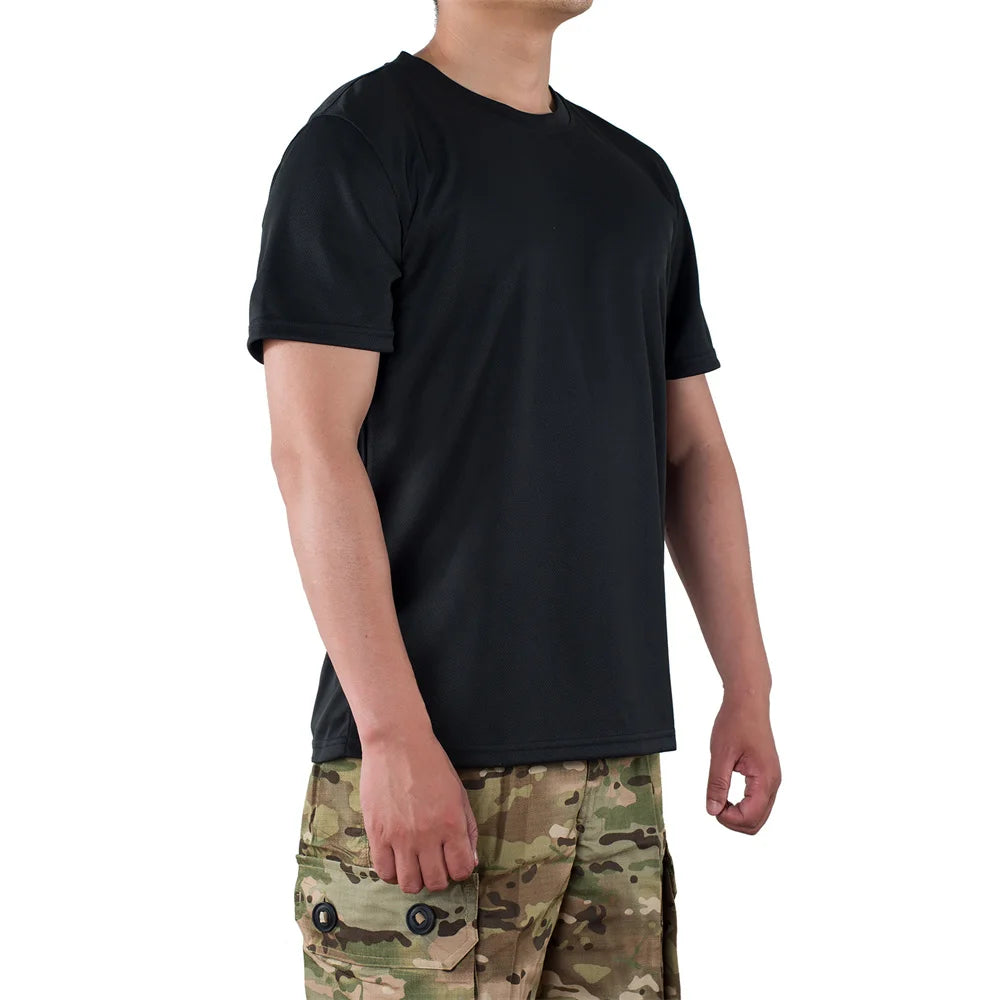 MEGE Men Tactical T Shirt Men's Quick Dry Workout Short Sleeve O-neck Quick-Drying gym T Shirts Plus Size Casual Oversized 4XL
