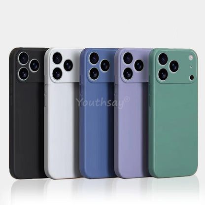 For iPhone 17 Pro Case Liquid Silicone Plain Case For iPhone 17 Pro Air Cover TPU Anti-drop Protect For iPhone 17 Pro Max Cover