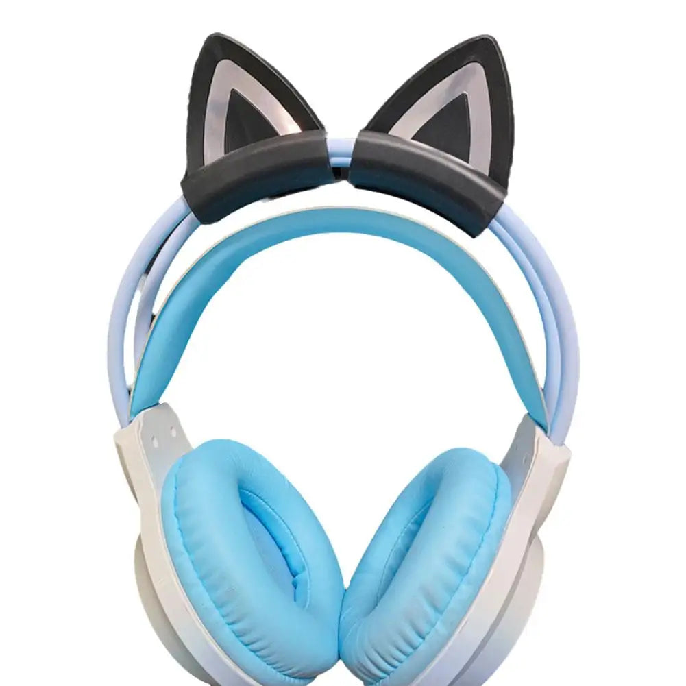 Headphones Accessories Cat Ear For Earphone Gaming Headsets Attachment Stereo Headset Decoration Lightweight Silicone Penda S1V6