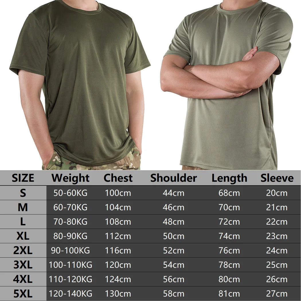 MEGE Men Tactical T Shirt Men's Quick Dry Workout Short Sleeve O-neck Quick-Drying gym T Shirts Plus Size Casual Oversized 4XL