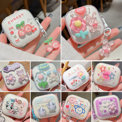 3D Cartoon Transparent For Redmi Buds 6 7S Case Cute Puppy Earphone Shockproof Soft Shell Protective Sleeve Cover