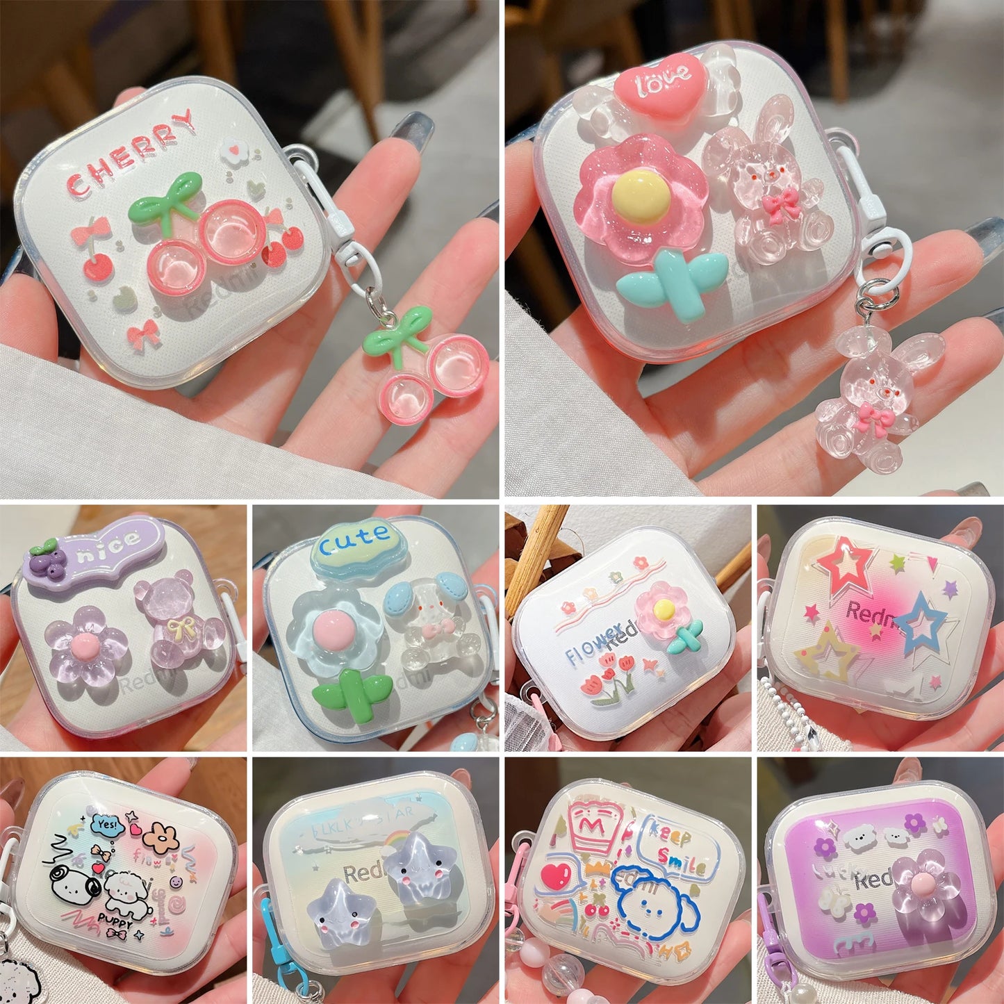 3D Cartoon Transparent For Redmi Buds 6 7S Case Cute Puppy Earphone Shockproof Soft Shell Protective Sleeve Cover