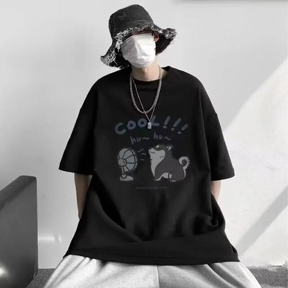 Korean Oversized Baggy T-shirt for Men Summer Casual Short Sleeve Couple Wear Harajuku Tops Tee Japan Y2k Streetwear