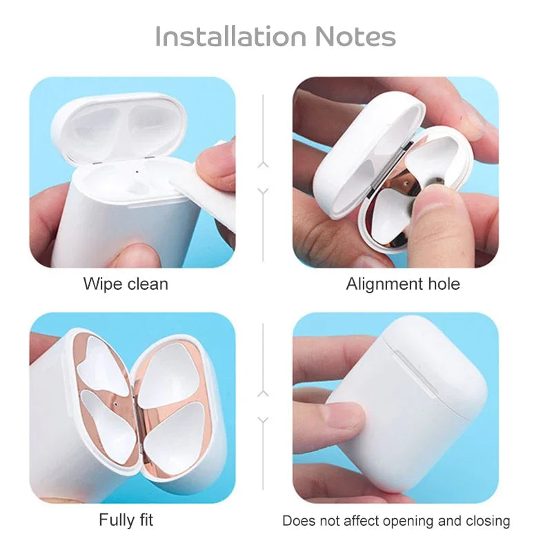 Dust-proof Scratchproof Sticker For AirPods 1 2 Sticker Dust Guard Protective Earphone Film For Apple AirPods 2 1 Cover Stickers
