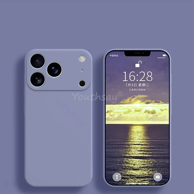 For iPhone 17 Pro Case Liquid Silicone Plain Case For iPhone 17 Pro Air Cover TPU Anti-drop Protect For iPhone 17 Pro Max Cover