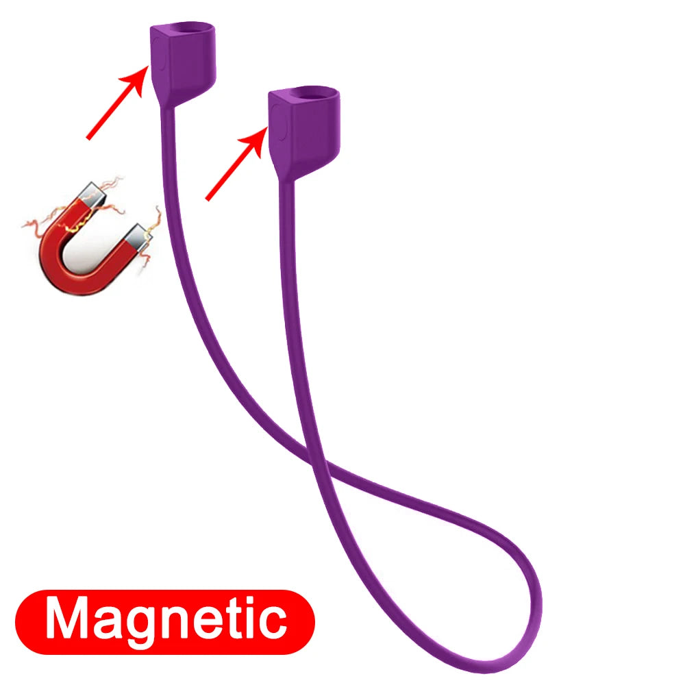 Soft Silicone Anti Lost Magnetic Rope Earphones for Apple Airpods Pro 2 1 3 Huawei FreeBuds Bluetooth Wireless Headphone Straps