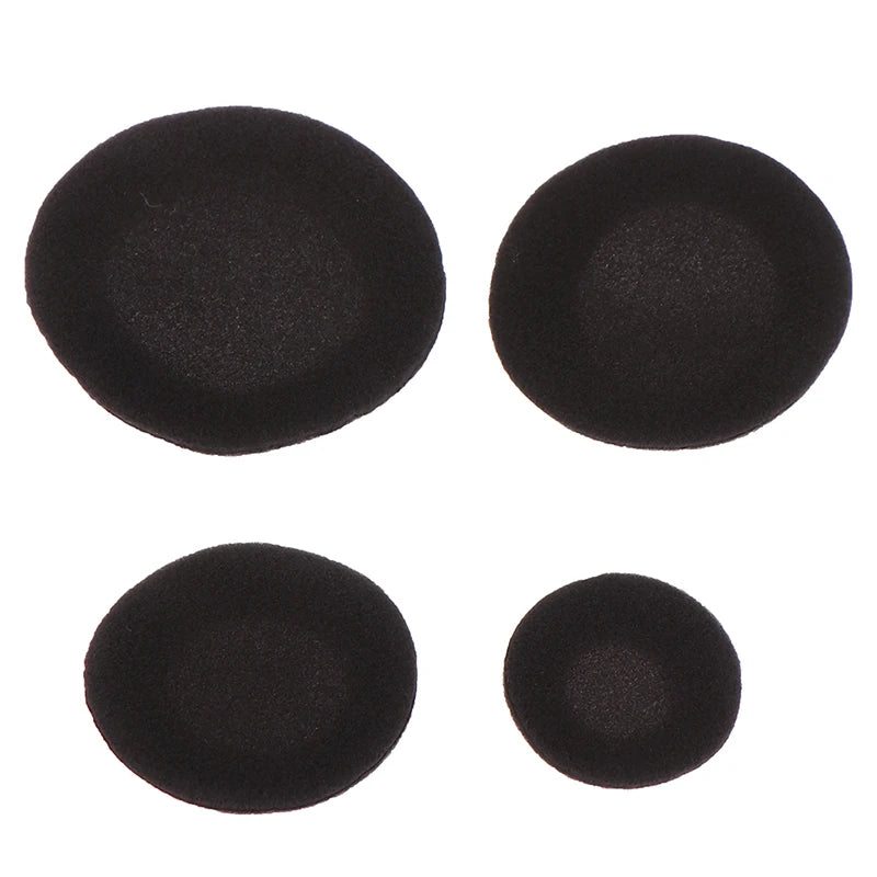 10pcs 3.5/4.5/5.5/6cm Black Foam Ear Pads Protection Thicken Sponge Replacement Cushions Covers Earphones for Headphones