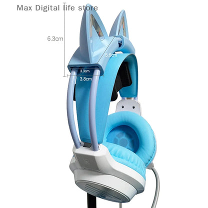 2 Pieces Cat Ear For Earphone Gaming Headsets Attachment Stereo Headset Decoration Lightweight Silicone Pendant