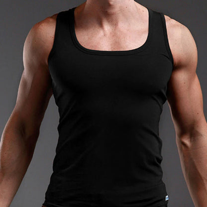Hot Sale Mens Sport Fitness Underwaist Shirt Solid Elastic Cotton Vest Sweatshirt Tank Top Gym Fashion Jacket Cool Comfort Sexy