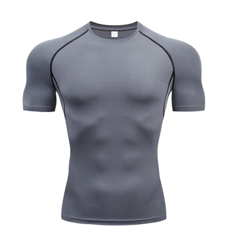 Men's T-shirt Running Sport T Shirt Men Compression Fitness Top Tee Quick Dry Tight Training Gym Sport Running Shirts Men Jersey