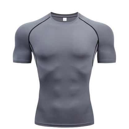 Men's T-shirt Running Sport T Shirt Men Compression Fitness Top Tee Quick Dry Tight Training Gym Sport Running Shirts Men Jersey