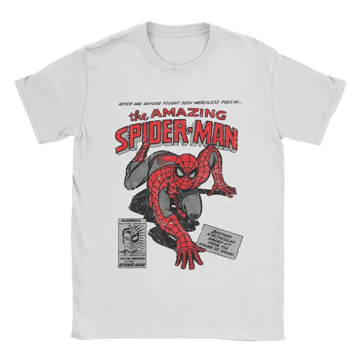 Spider-man Spiderman Movie Retro Comic Men T Shirts Creative Tees Round Neck Women T-Shirt Cotton Birthday Present Tops Clothing