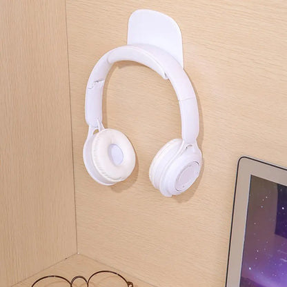 Punch-free Head-mounted Headphone Bracket Storage Hook Dormitory Wall-mounted Computer Headset Holder Earphone Display Stand