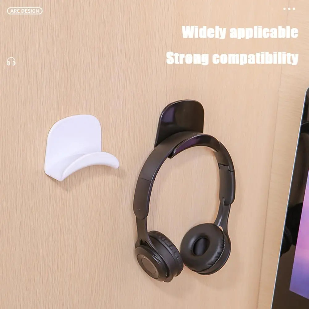 Punch-free Head-mounted Headphone Bracket Storage Hook Dormitory Wall-mounted Computer Headset Holder Earphone Display Stand