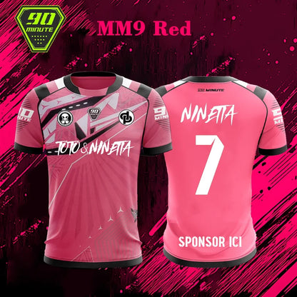 90-minute MM9 JUL Football Jersey 3D Print Sports Quick-dry Breathable Men T-shirt Outdoor Street Fitness Training Short-sleeve