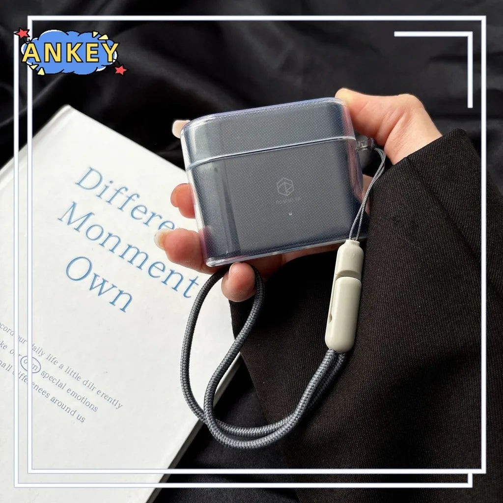 for ROSESELSA Earfree i5 Case Soft Clear TPU Shockproof Protective Cover Accessories with Lanyard