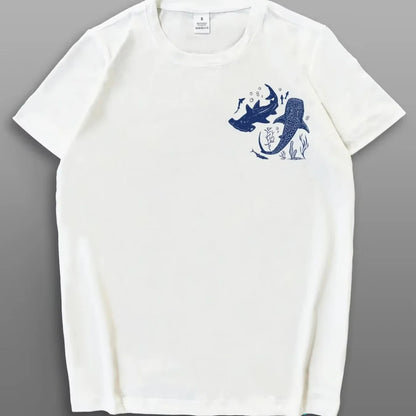 Shark letter printed graphic T-shirt Summer Fashion Sports Pure cotton Men's T-Shirt Children's Clothing Tee Y2k Woman