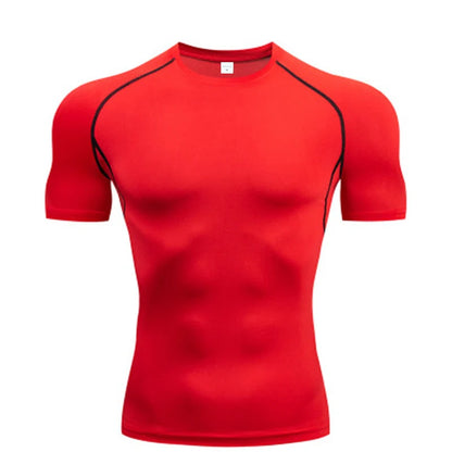 Men's T-shirt Running Sport T Shirt Men Compression Fitness Top Tee Quick Dry Tight Training Gym Sport Running Shirts Men Jersey