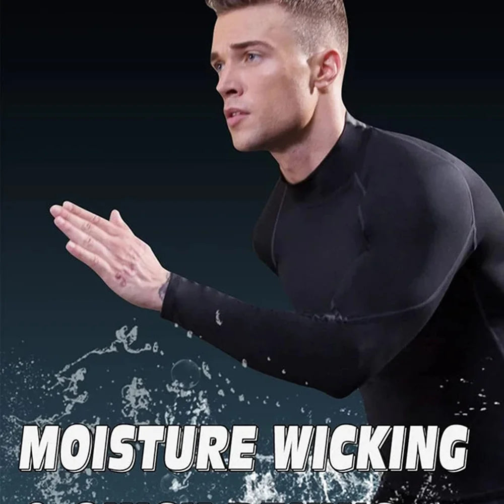 Mens Sportswear Trainning Exercise T-Shirts Compression Fitness Long Sleeve Sports Red Bull Shirts Quick Dry Tight Gym Clothing