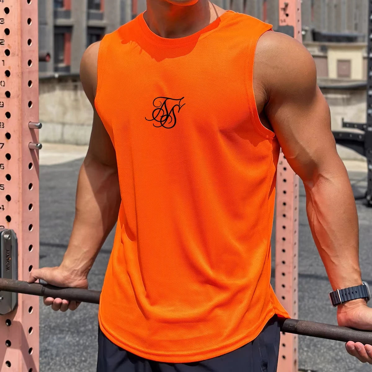 New Quick Drying Gym Fitness Men's Tank Tops Summer Trend Crew Neck Sleeveless Shirt 3D Print Loose Breathable Sports Tees Vest