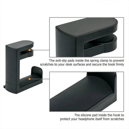 360° Rotating Headphone Stand Desktop Headset Holder PC Gaming Headset Desk Hanger Hook For Earphones Clutter Storage
