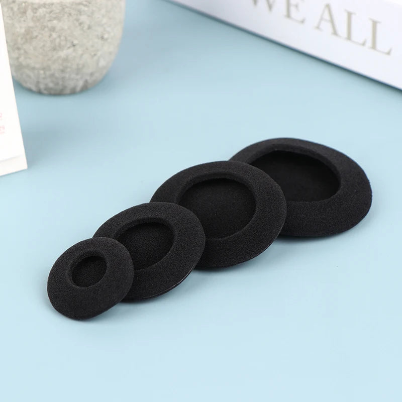10pcs 3.5/4.5/5.5/6cm Black Foam Ear Pads Protection Thicken Sponge Replacement Cushions Covers Earphones for Headphones