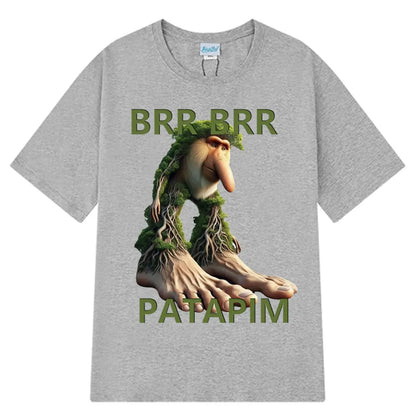 Brr Brr Patapim T Shirt Funny Italian Brainrot Meme Graphic T-shirt Men Women Summer 100% Cotton Cozy Soft O-Neck T-shirts Tops