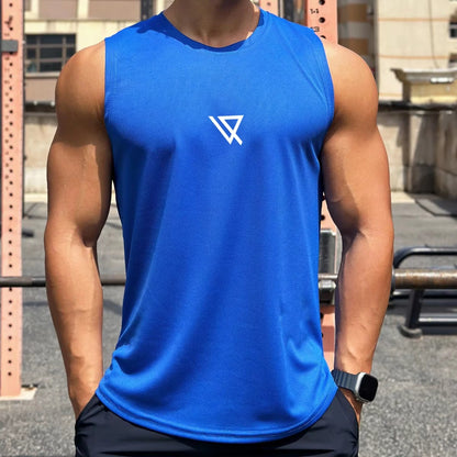 New Quick Drying Gym Fitness Men's Tank Tops Summer Trend Crew Neck Sleeveless Shirt 3D Print Loose Breathable Sports Tees Vest