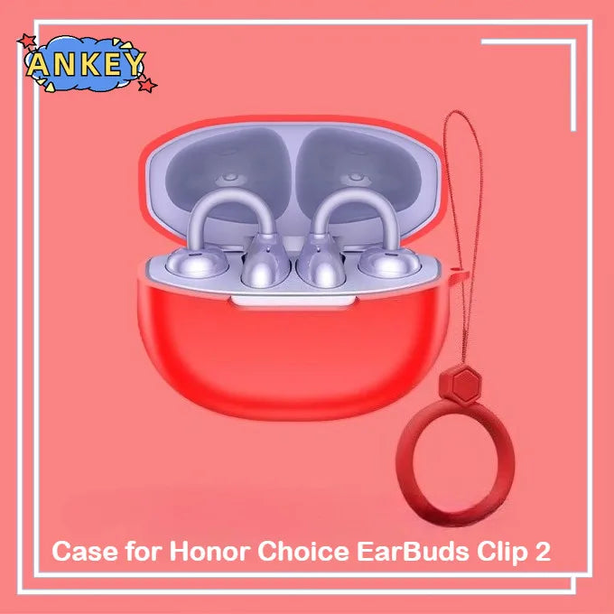 for Honor Choice EarBuds Clip 2 Case Earphones Premium Silicone Cover Shockproof Accessible Charging Port carrying ring