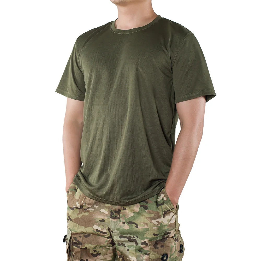 MEGE Men Tactical T Shirt Men's Quick Dry Workout Short Sleeve O-neck Quick-Drying gym T Shirts Plus Size Casual Oversized 4XL