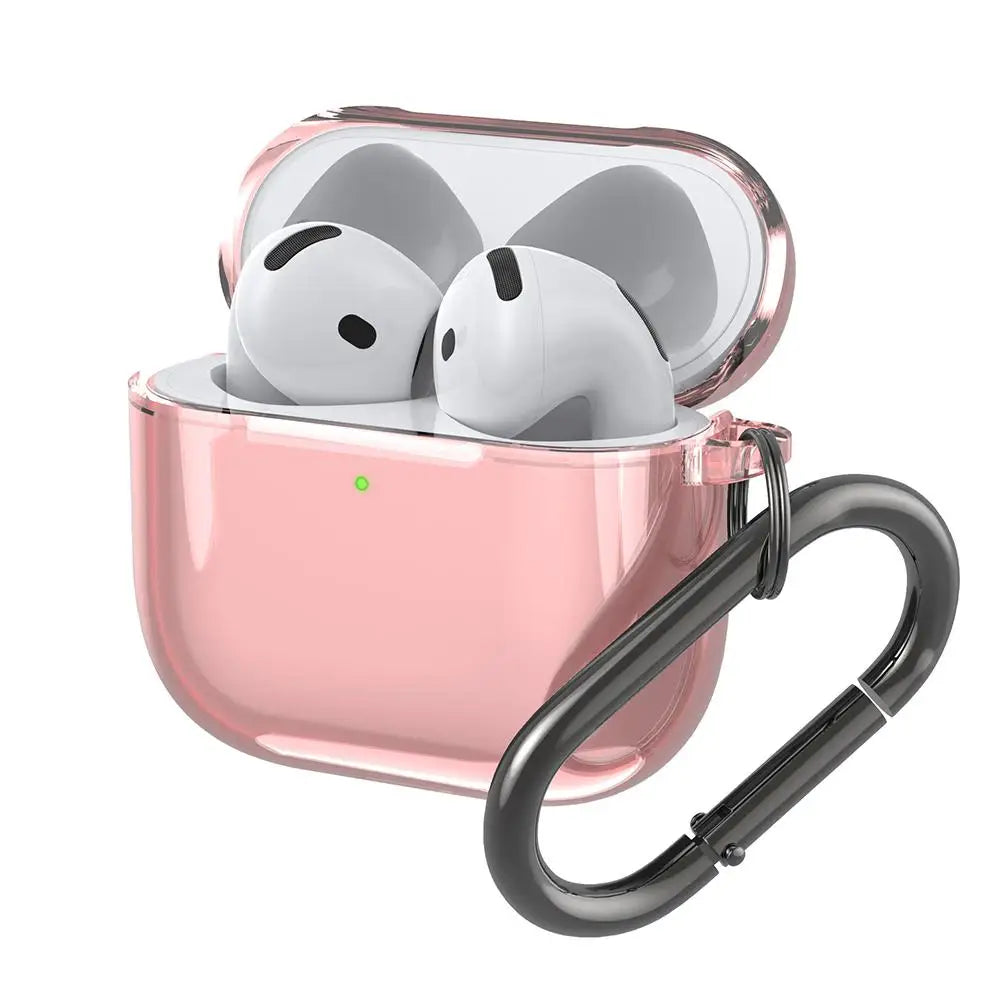 Transparent Case for AirPods 4 Wireless Bluetooth Earphone Soft TPU Clear Protective Cover with Hook for Air Pods 4 Accessories