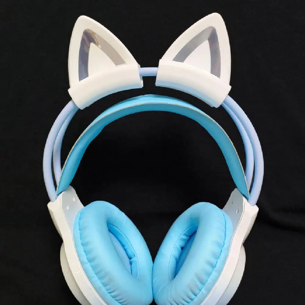Headphones Accessories Cat Ear For Earphone Gaming Headsets Attachment Stereo Headset Decoration Lightweight Silicone Penda S1V6