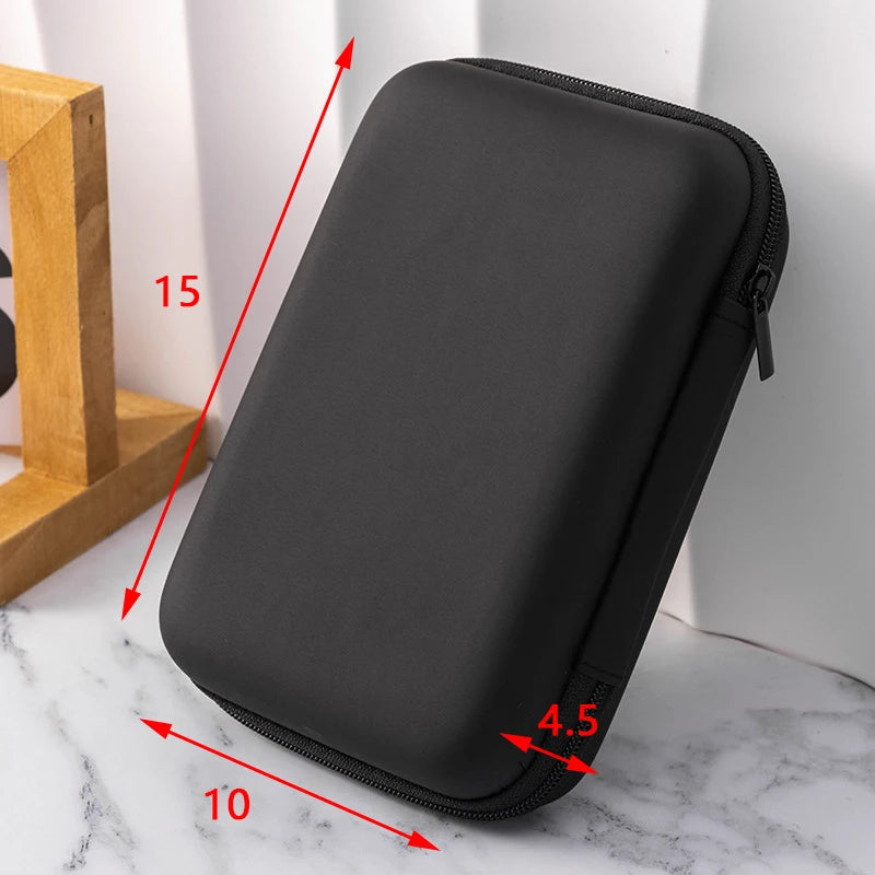Mini Square EVA Earphone Protective Box Digital Charger Headphone Storage Bag USB Data Cable Organizer Carrying Pouch