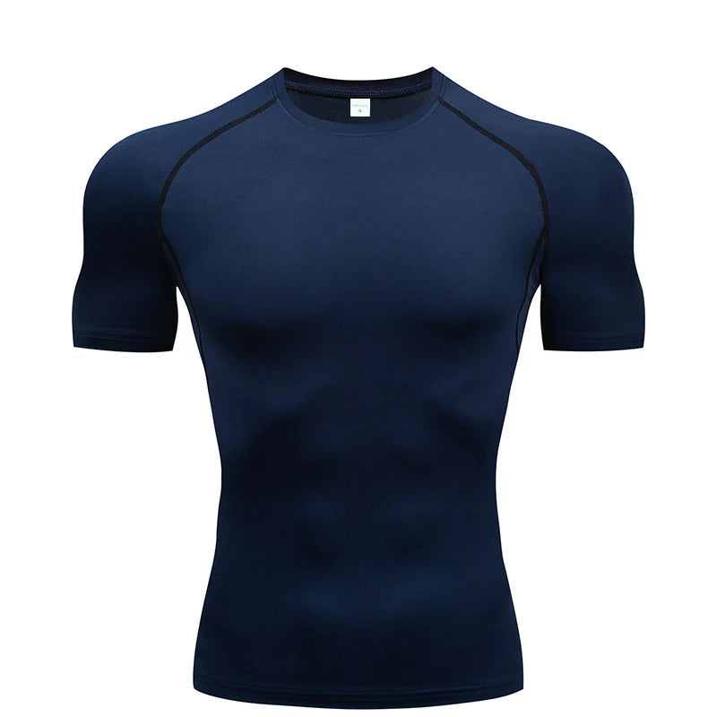 Men's T-shirt Running Sport T Shirt Men Compression Fitness Top Tee Quick Dry Tight Training Gym Sport Running Shirts Men Jersey