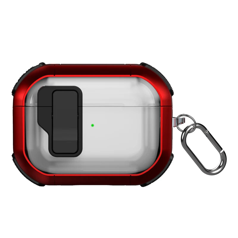 Automatic Switch Safety Lock Case For Airpods 4 For Airpods Pro 2 3 1 case Shockproof Transparent Earphone Case with hook