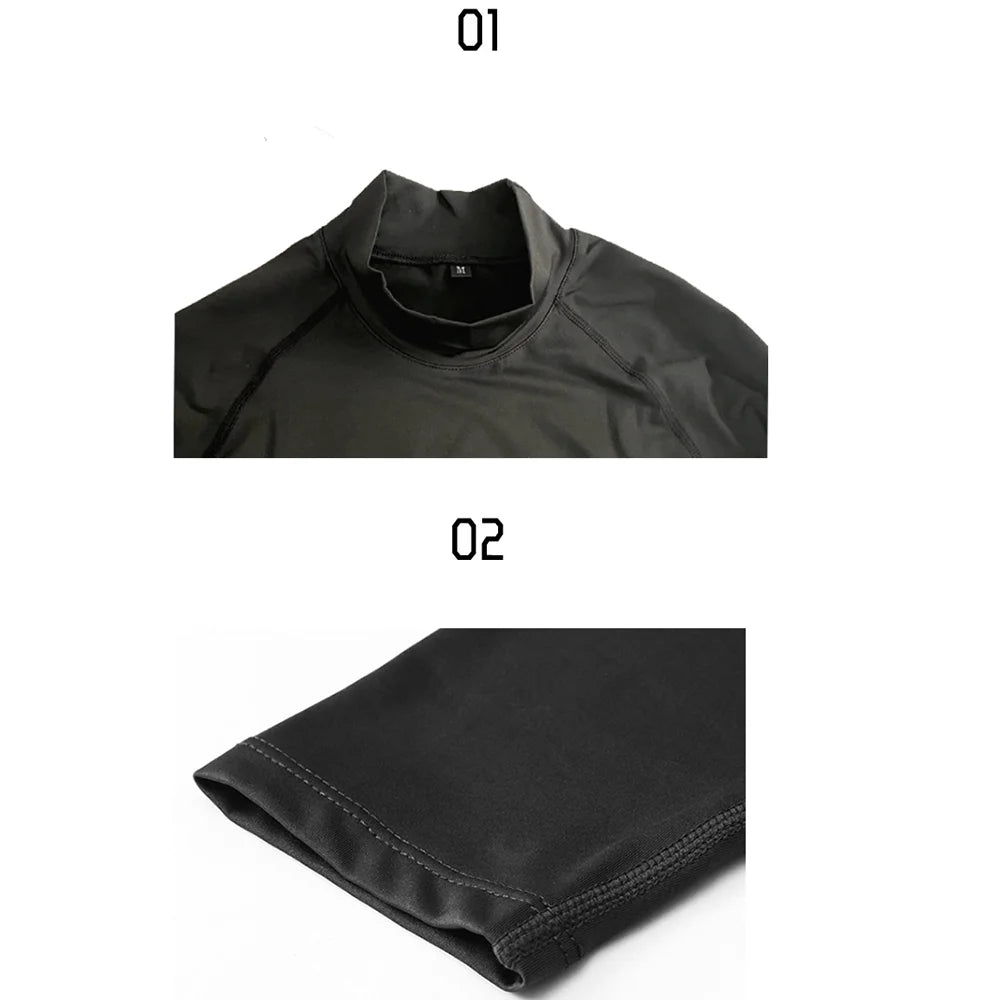 Mens Sportswear Trainning Exercise T-Shirts Compression Fitness Long Sleeve Sports Red Bull Shirts Quick Dry Tight Gym Clothing