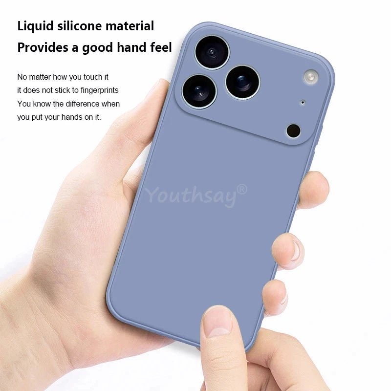 For iPhone 17 Pro Case Liquid Silicone Plain Case For iPhone 17 Pro Air Cover TPU Anti-drop Protect For iPhone 17 Pro Max Cover