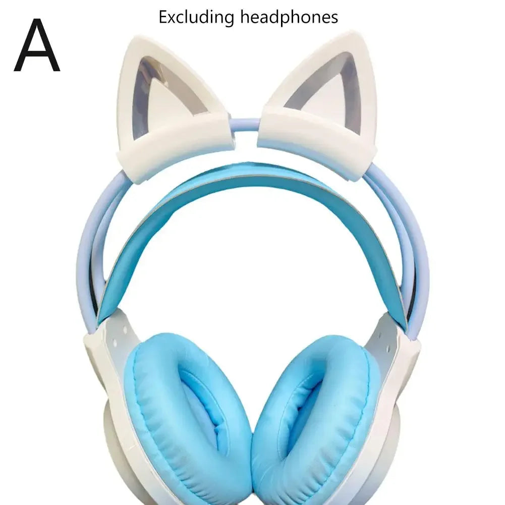 Headphones Accessories Cat Ear For Earphone Gaming Headsets Attachment Stereo Headset Decoration Lightweight Silicone Penda S1V6