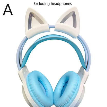 Headphones Accessories Cat Ear For Earphone Gaming Headsets Attachment Stereo Headset Decoration Lightweight Silicone Penda S1V6