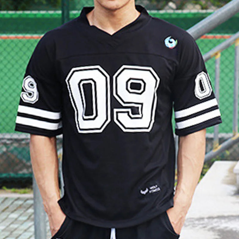 NEW Brand Men tshirt Quick Dry Breathable T-shirts men Soccer Jersey Shirt sports Loose Bodybuildi t-shirt Size M-XXL