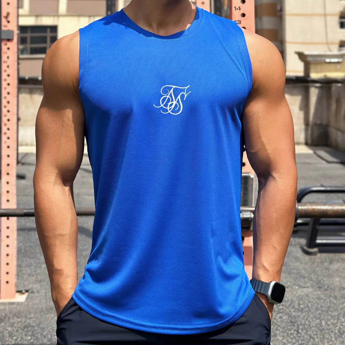 New Quick Drying Gym Fitness Men's Tank Tops Summer Trend Crew Neck Sleeveless Shirt 3D Print Loose Breathable Sports Tees Vest