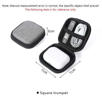 Mini Square EVA Earphone Protective Box Digital Charger Headphone Storage Bag USB Data Cable Organizer Carrying Pouch