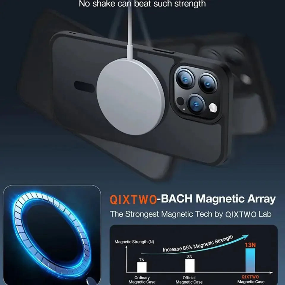 Luxury Matte 16E Magnetic Phone Case For iPhone 14 16 15 Plus 11 12 13 16E 14 15 Pro Max Magsafe Shockproof Protector Hard Cover