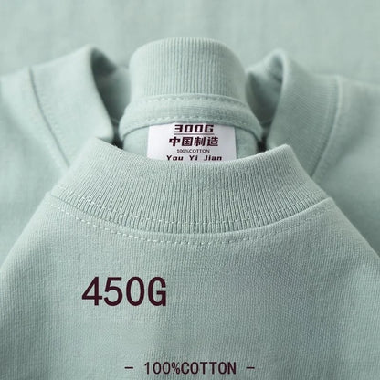 100% Cotton T Shirts Unisex 450G High Quality White T-shirts Tee Shirts Summer Blank Tshirt For Men Camisetas Para Hombre